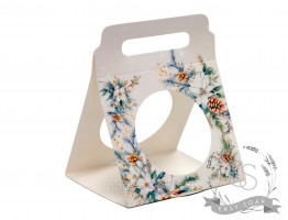 Коробка-держатель для купола новогодняя "Бежевая"