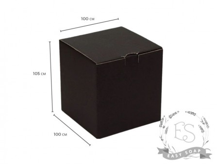 Коробка для свечки трехслойная черная 100*100*105 матовая