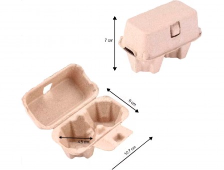 Крафтовый лоток для свечей-яиц (2 ячейки)