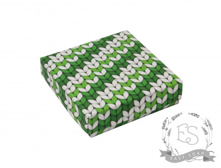Коробка Квадро "В'язка зелена" 90*90*25