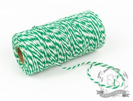 Плетена нитка білий/зелений