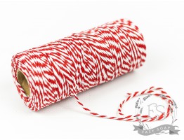 Плетеная нить белый/красный Плетеная нить белый/красный