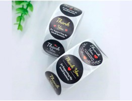 Набір наліпок "Thank you" чорний, бобіна