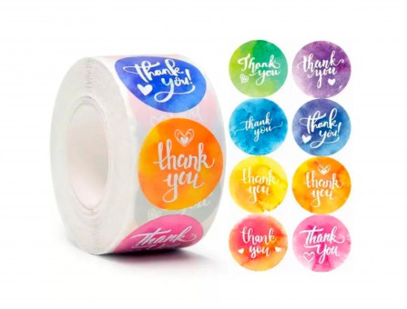 Набір наліпок "Thank you" градієнт, бобіна Набір наліпок "Thank you" градієнт, бобіна