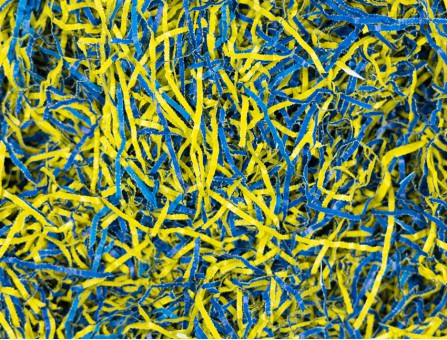 Натуральний наповнювач крафт (синьо-жовтий)