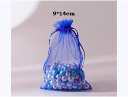 Подарункові мішечки з органзи "9 * 14 см" (синій)