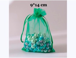 Подарункові мішечки  з органзи "9 * 14 см" (зелений)