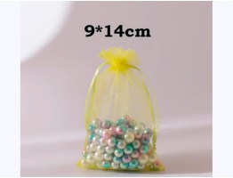 Подарункові мішечки  з органзи "9 * 14 см" (жовтий)