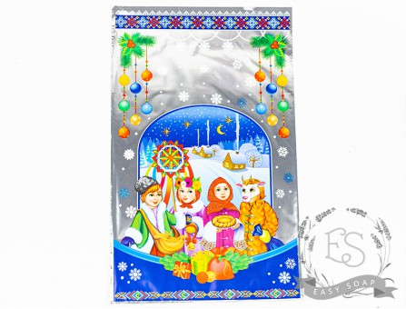 Пакет упаковочный "Рождественский" 25*40 см Пакет упаковочный "Рождественский" 25*40 см