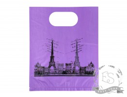 Пакет подарочный 20*25 см Париж (фіолетовий)