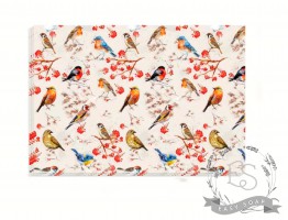 Бумага упаковочная тишью с цветами и птицами Бумага упаковочная тишью с цветами и птицами