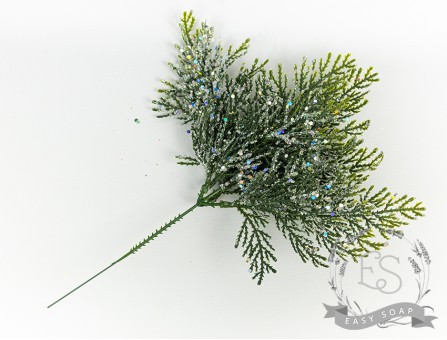 Веточка туи с блестками Веточка туи с блестками