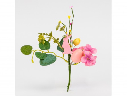 Гілочка з великоднім кроликом та крашанками