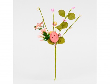 Гілочка з крашанкою та ягідками (рожевий)