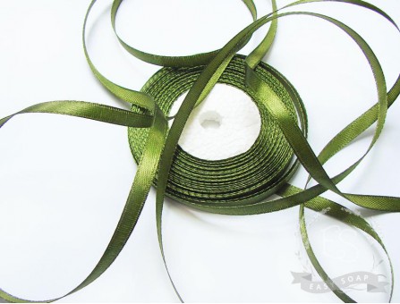 Лента атласная глубокий оливково-зеленый 6 мм