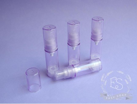 Флакон пластиковый вакуумный с дозатором для крема 5 мл фиолетовый