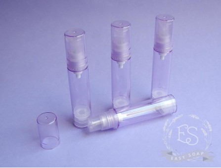 Флакон пластиковый вакуумный с дозатором для крема 10 мл фиолетовый