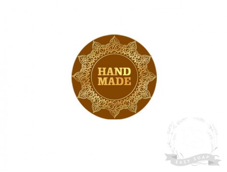Стікер "Hand made" золота печатка