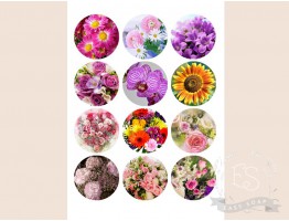 Набор картинок на водорастворимой бумаге "Цветы" 6х6
